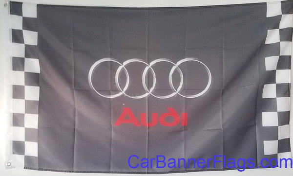 Audi Flag-3x5 FT-100% polyester-Quattro Banner-Checkered - flagsshop