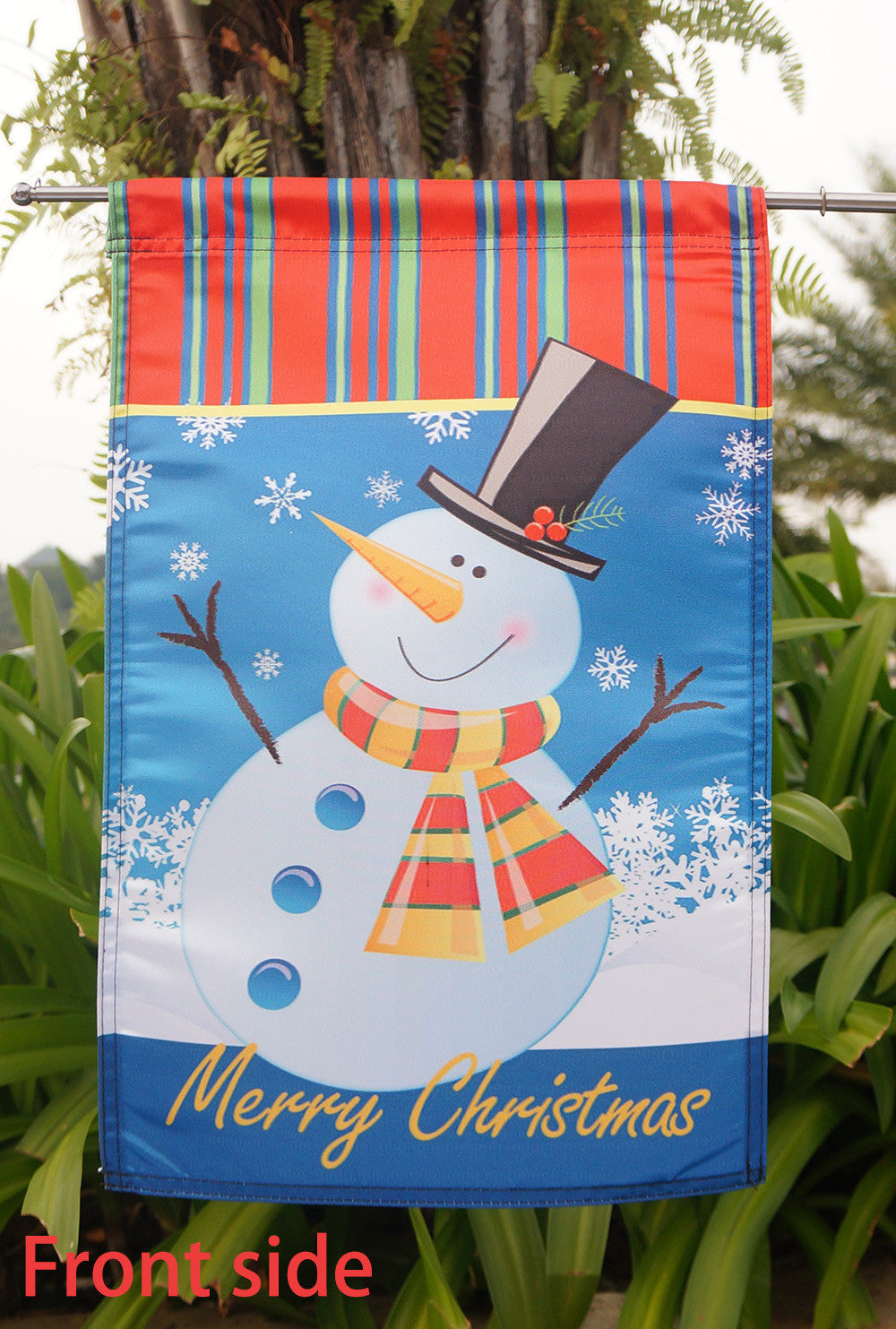 Merry Christmas Snowman Home Garden Flag - "12.5 x 18" "28 x 40" Inches - flagsshop