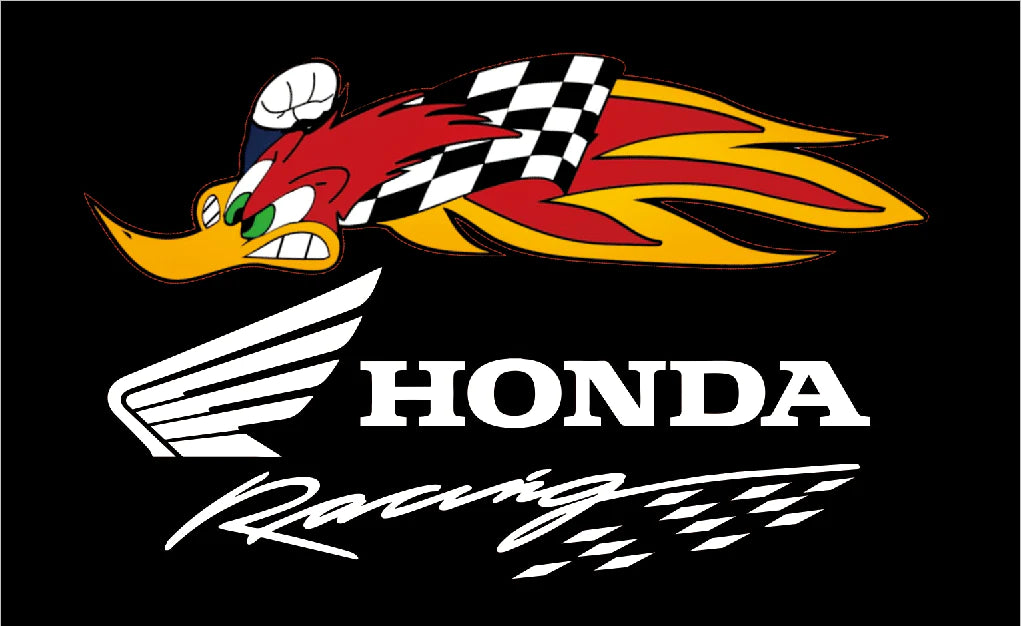 Vintage Honda HRC CR TRX ATC Woody Woodpecker Racing Graphics Decals – Fast Shipping, Classic Motocross Style