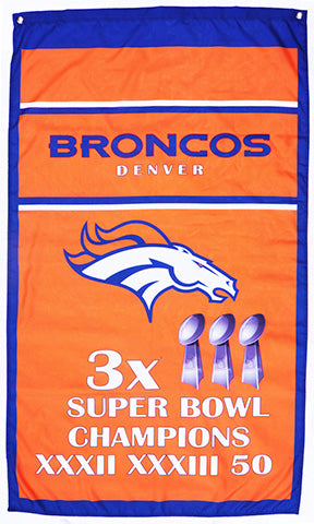 Denver Broncos Flag-3x5 NFL Bronco Flag Banner-100% polyester-super bowl - flagsshop