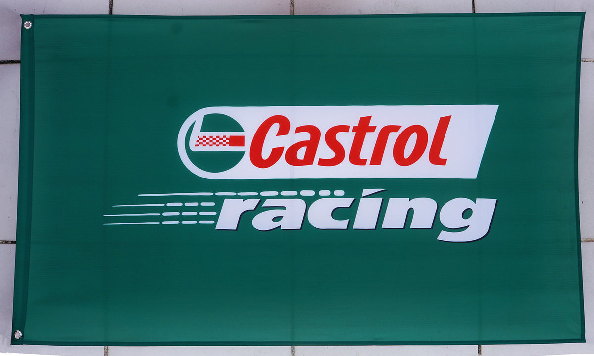 Castrol flag-3x5 FT-100% polyester Banner-2 Metal Grommets - flagsshop