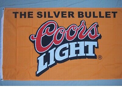 Coors Light Flag-3x5 FT Coors Light Silver Bullet Beer Banner-100% polyester-2 Metal Grommets