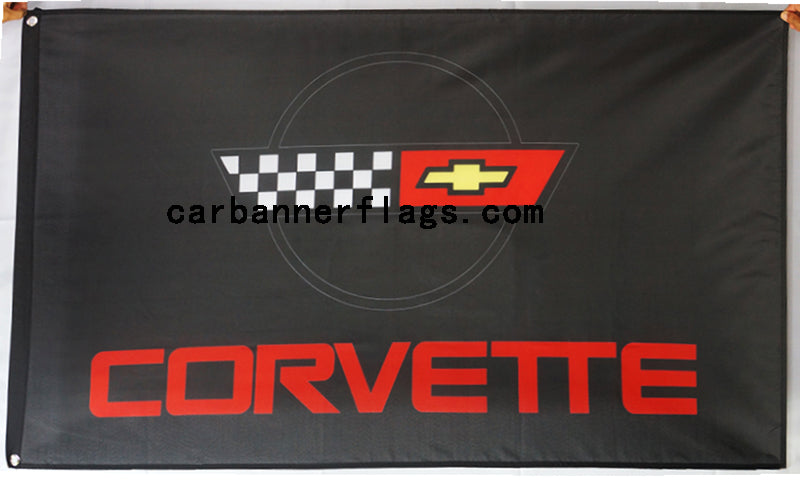 Chevrolet Corvette Flag-3x5 Checkered Banner-Metal Grommets - flagsshop