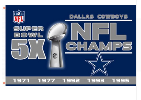 Dallas Cowboys Flag-3x5 NFL Banner-100% polyester-Helmet-Champions - flagsshop