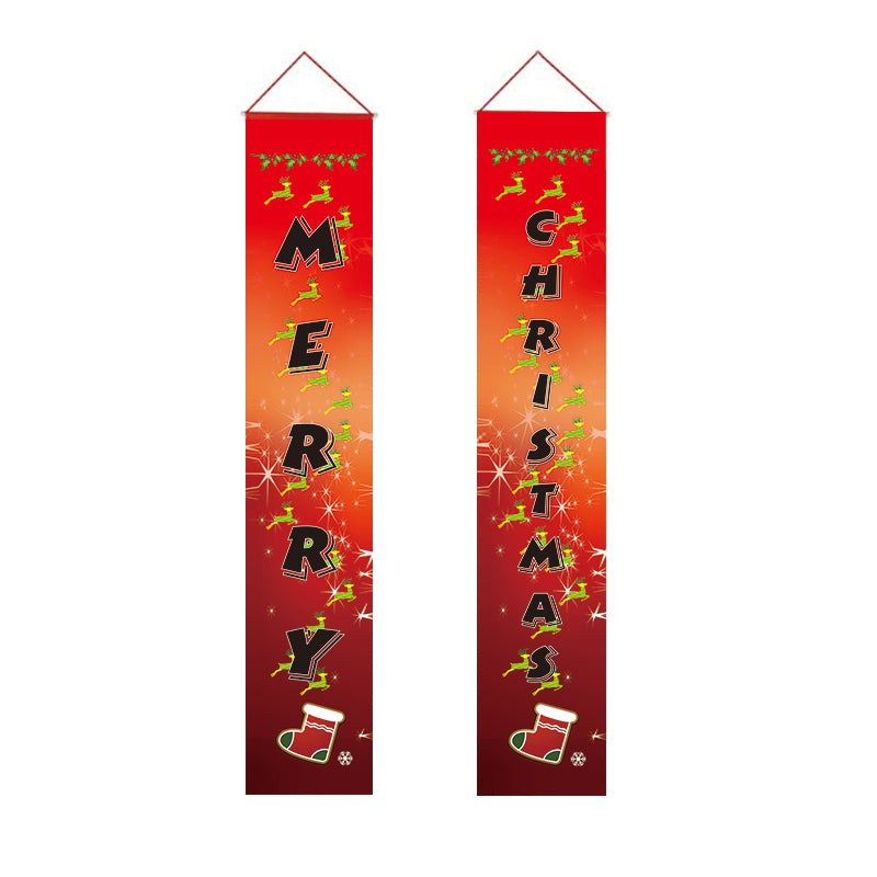 Merry Christmas Banners, Christmas Decorations, Front Door Merry Christmas Porch Banners Red Porch Sign Hanging Xmas Decorations for Home Wall Indoor Outdoor Holiday Party Decor - flagsshop