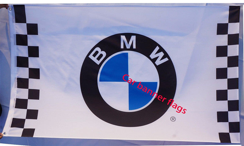BMW flag-3x5 FT-100% polyester-Checkered Banner-mini - flagsshop