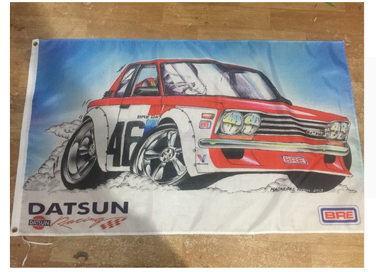 Checkered Datsun Flag-3x5 Banner-Metal Grommets - flagsshop