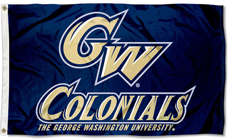 George Washington University Flag-3x5 FT GW Banner-100% polyester-2 Metal Grommets - flagsshop