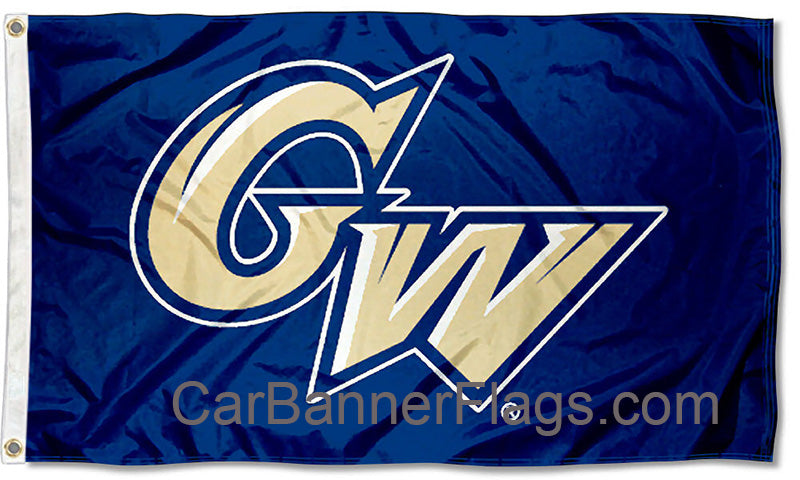 George Washington University Flag-3x5 FT GW Banner-100% polyester-2 Metal Grommets - flagsshop