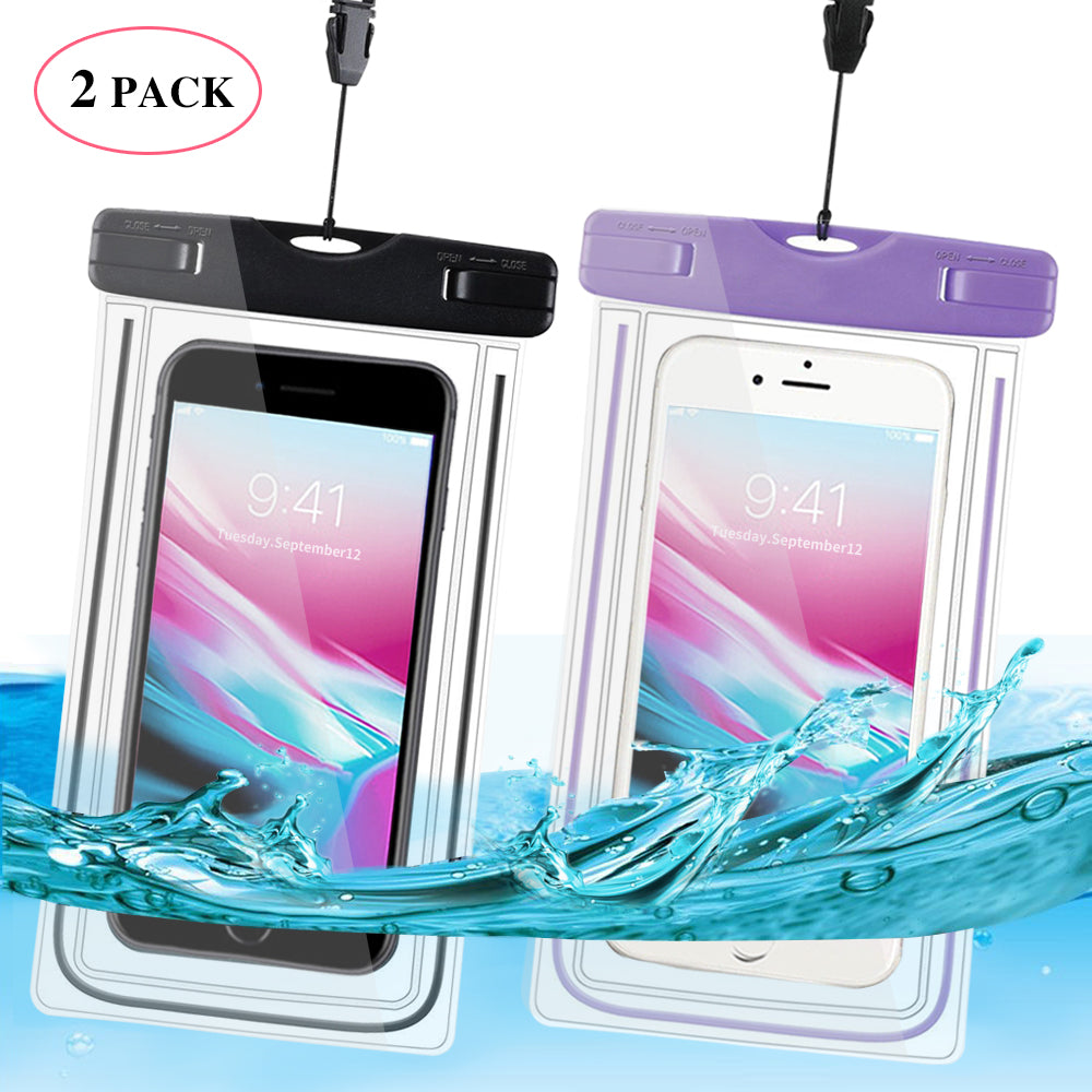 Universal Waterproof Case, Waterproof Phone Pouch Dry Bag IPX8 Luminous for iPhone X/8/8plus/7/7plus/6s/6/6s plus Samsung galaxy s8/s7 Google Pixel HTC10 - flagsshop