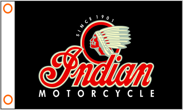 Indian motorcycles Flag-3x5 FT-100% polyester Banner-Red-Yellow - flagsshop