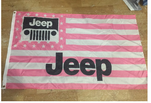 Jeep Flag-3x5 FT-100% polyester Banner-white-green-earth yellow - flagsshop
