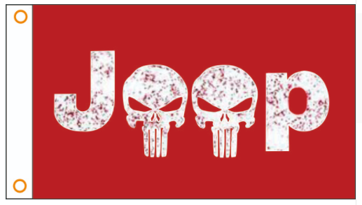 Jeep Flag-3x5 FT-100% polyester Banner-white-green-earth yellow - flagsshop