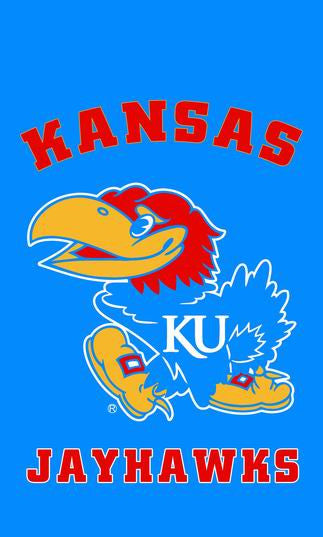 University of Kansas Flag NCAA Big Twelve Conference 3ft x 5ft Polyester Banner Flying 150* 90cm Custom flag sport helmet - flagsshop
