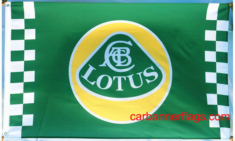 Lotus Flag-3x5 Checkered Lotus Banner-100% polyester-Green - flagsshop