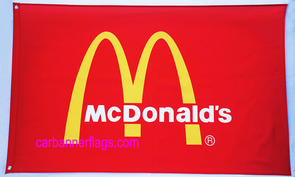 McDonald's Flag-3x5 Banner-2 Metal Grommets-Red - flagsshop