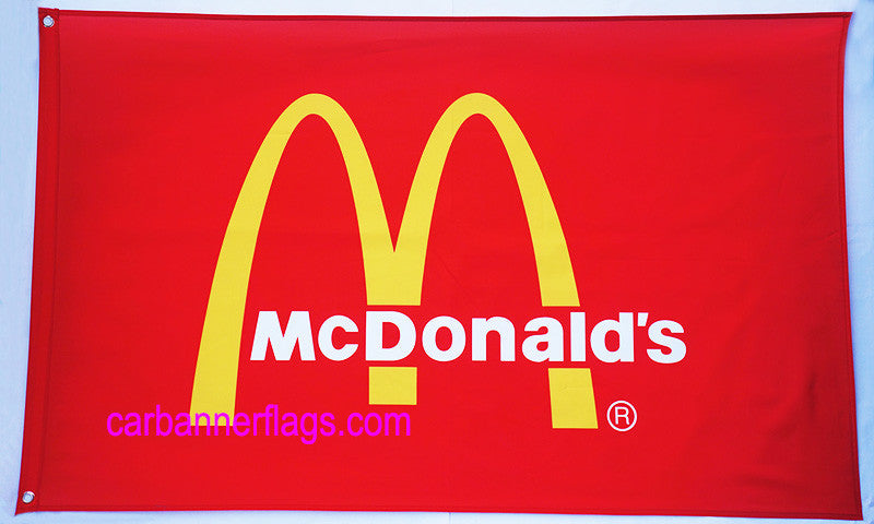 McDonald's Flag-3x5FT Banner-2 Metal Grommets-Red