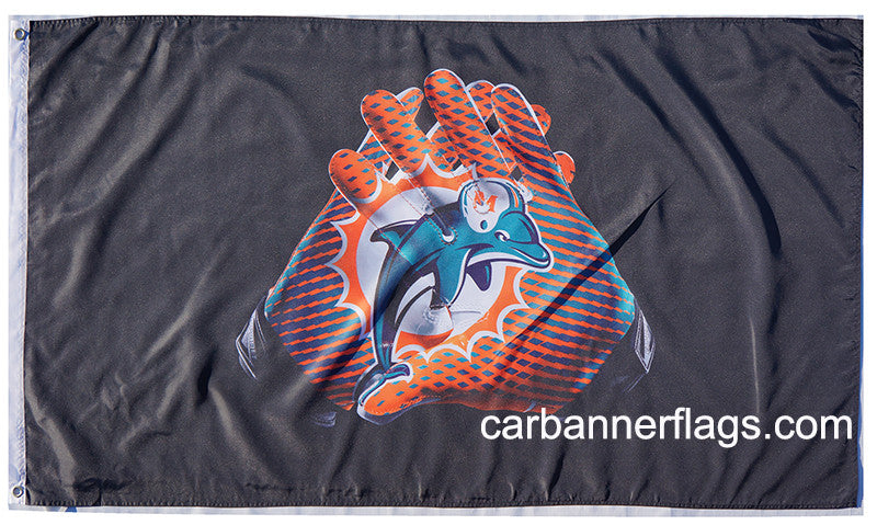 Miami Dolphins White 3x5 Banner Flag - Sports Flags & Pennants Co.