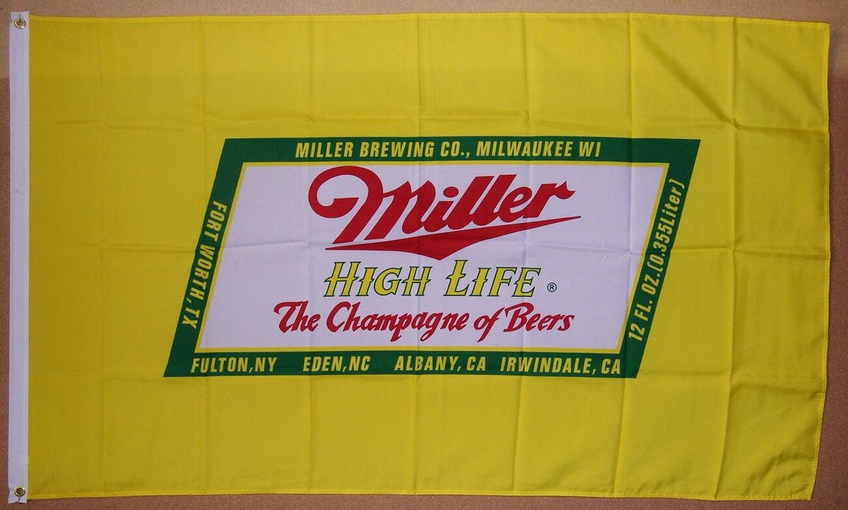 Miller High Life Beer flag-3x5 FT Banner-100% polyester-2 Metal Grommets
