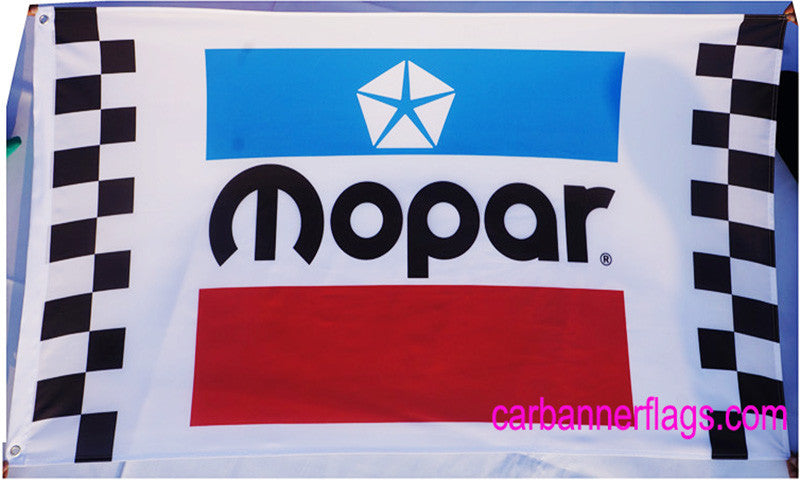 Mopar Flag-3x5 Checkered Banner-Metal Grommets - flagsshop