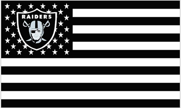 Oakland Raiders Flag-3x5 NFL Banner-100% polyester-black - flagsshop