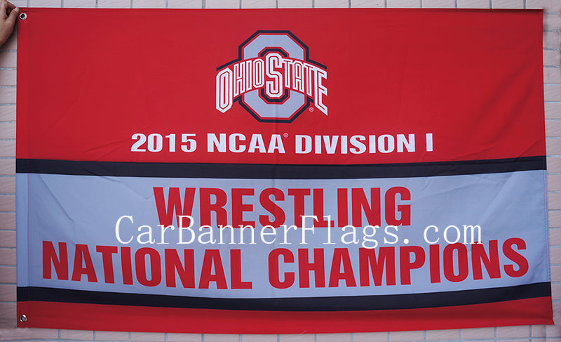 free shipping College banner Ohio State University Educational institution flag,100% polyester flag,3*5 foot, NFL,NHL - flagsshop