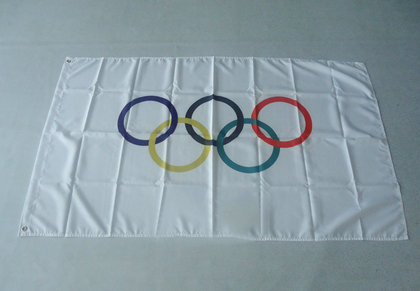 Olympic Flag-3x5 FT Banner-100% polyester-2 Metal Grommets - flagsshop