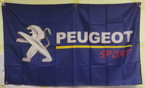 Peugeot flag-3x5 FT-100% polyester Banner-Black / White - flagsshop