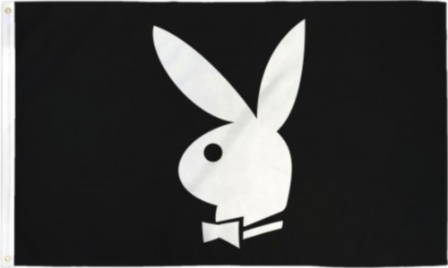 Playboy Bunny Flag-3x5 FT Banner-100% polyester-2 Metal Grommets