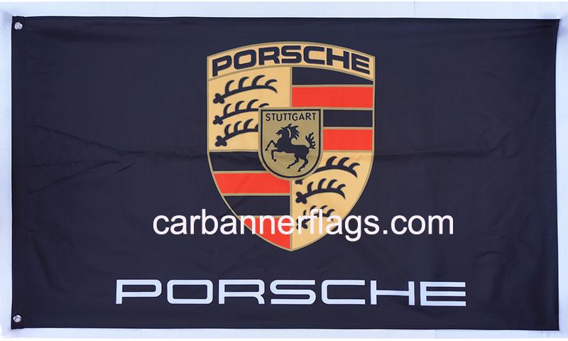Car Flag for Porsche Flag- 3x5 FT Banner-100% polyester -One sided / Double Sided