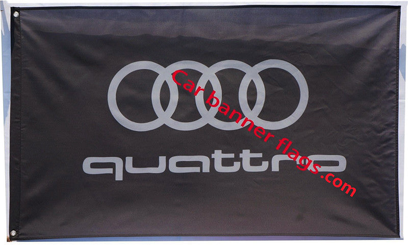 Audi Flag-3x5 FT-100% polyester-Quattro Banner-Checkered - flagsshop