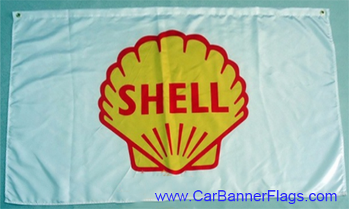 Shell Flag-3x5 FT Banner-100% polyester-2 Metal Grommets - flagsshop