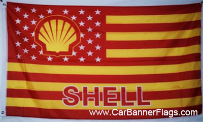 Shell Flag-3x5 FT Banner-100% polyester-2 Metal Grommets - flagsshop
