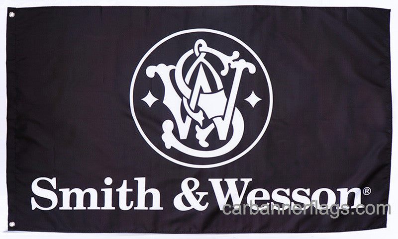 Smith Wesson Flag-3x5 FT-Black-100% polyester-2 Metal Grommets Banner ...