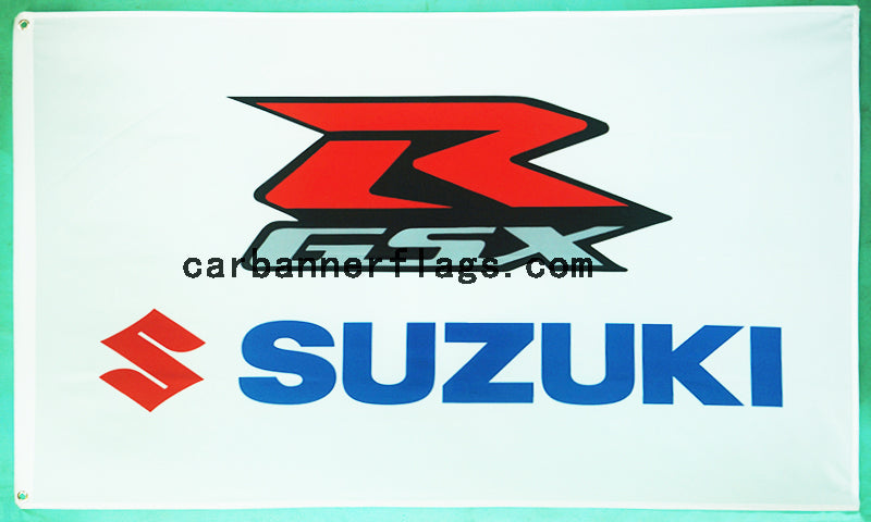 Suzuki Flag-3x5 Banner-100% polyester-White - flagsshop