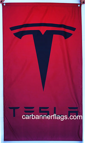 Tesla Flag-3x5 Tesla Motor Banner-100% polyester - flagsshop