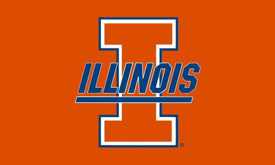 free shipping College banner University of Illinois institution flag,100% polyester flag,3*5 foot, NFL,NHL - flagsshop