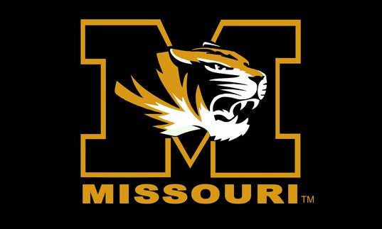 Missouri Tigers Flag MIZZOU Black Large Flag 3' x 5' NFL MLB Fan Flag Banner brass metal holes Flag - flagsshop