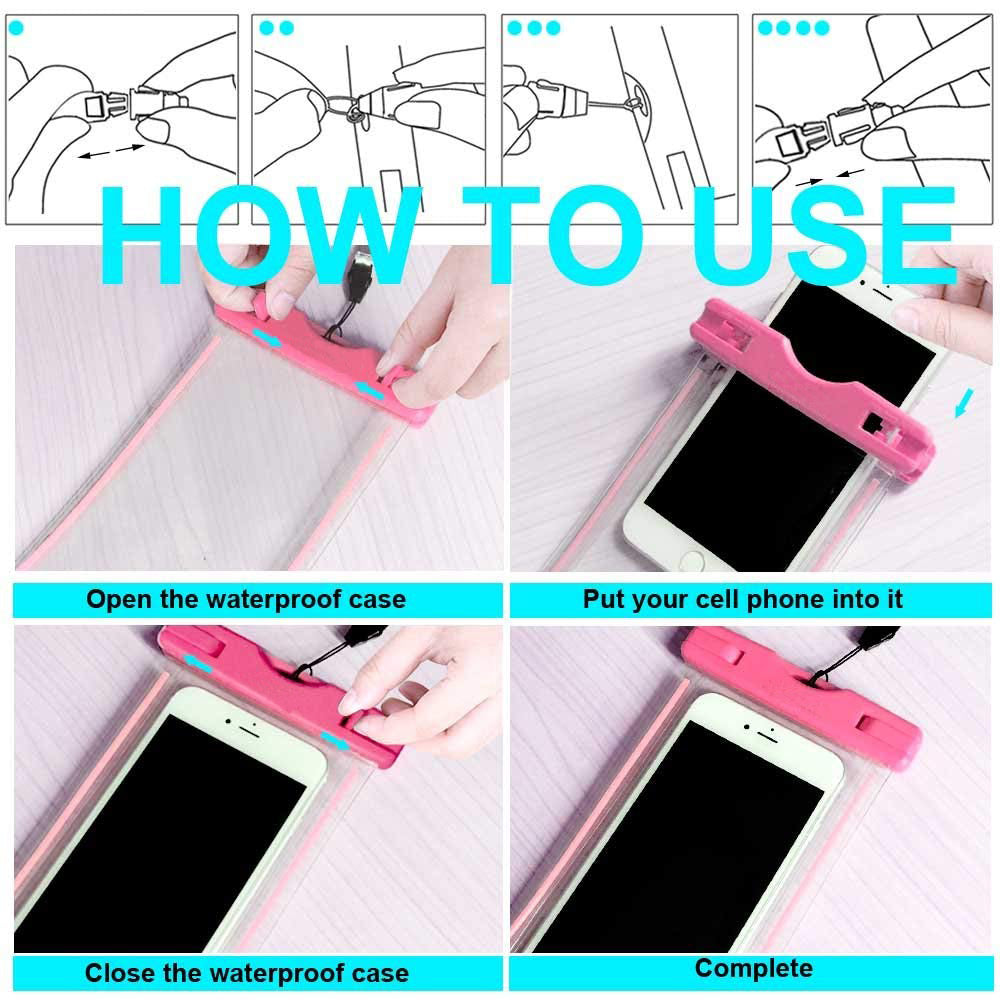 Universal Waterproof Case, Waterproof Phone Pouch Dry Bag IPX8 Luminou Universal Waterproof Case, Waterproof Phone Pouch Dry Bag IPX8 Luminou