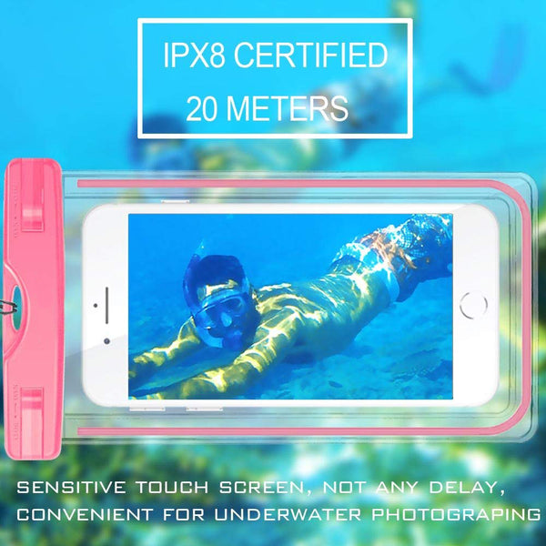 Universal Waterproof Case, Waterproof Phone Pouch Dry Bag IPX8 Luminous for iPhone X/8/8plus/7/7plus/6s/6/6s plus Samsung galaxy s8/s7 Google Pixel HTC10 - flagsshop